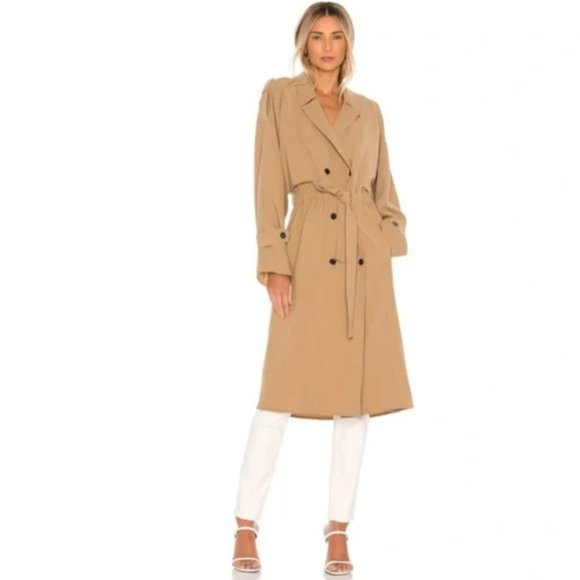 NWT A.L.C. Belted Trench Longline Coat in Camel Tan Size 2 - Picture 11 of 12